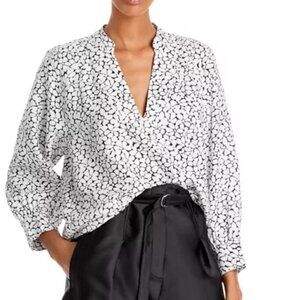 Joie Perci Floral 100% Linen Top Lightweight Summer Blouse